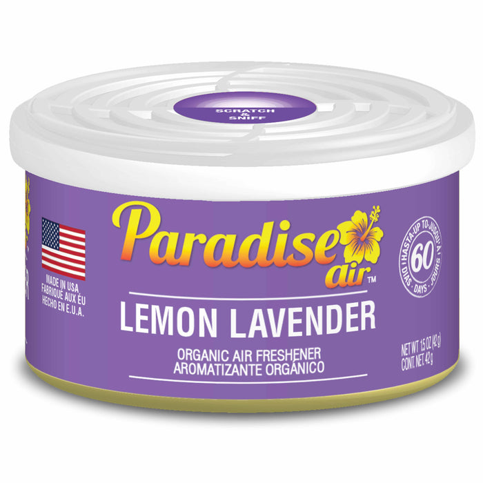 4 Paradise Organic Air Freshener Lemon Lavender Scent Fiber Can Home Car Aroma