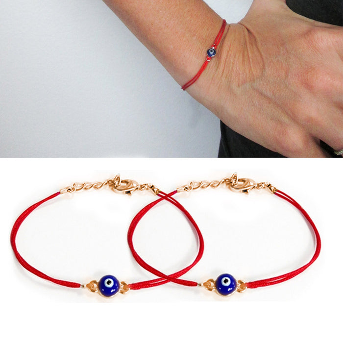 Lucky Evil Eye Adjustable Bracelet Nazar Kabbalah Amulet Red String Pr —  AllTopBargains