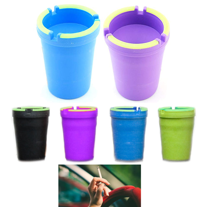 4 X Jumbo Butt Bucket Ashtray Glow In Dark Cigarette Car Cup Ash Holder Portable