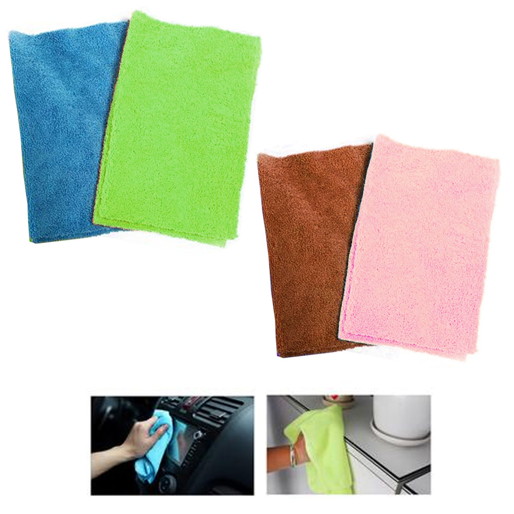 AllTopBargains 5 PC Multi Purpose Cleaning Microfiber Cloths Set Rag Window Cleaner Towel Car, Blue