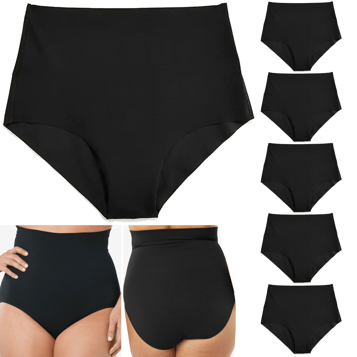 6 High Waist Seamless Boyshorts Panties Womens Underwear Boxer Briefs One  Size