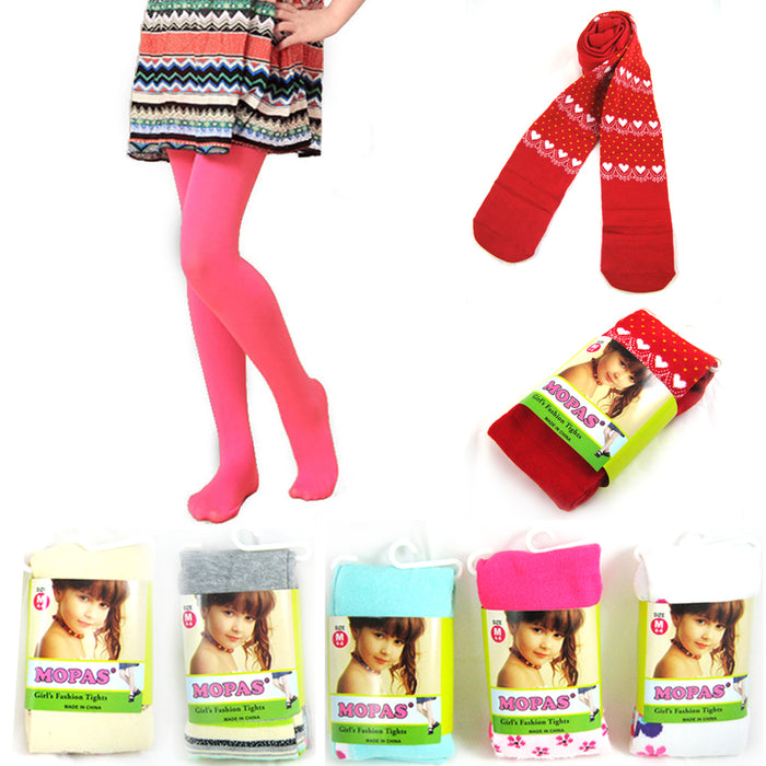 3 Pair Tights Girls Pantyhose Toddler Hosiery School Stocking Ballet 4-6 Medium