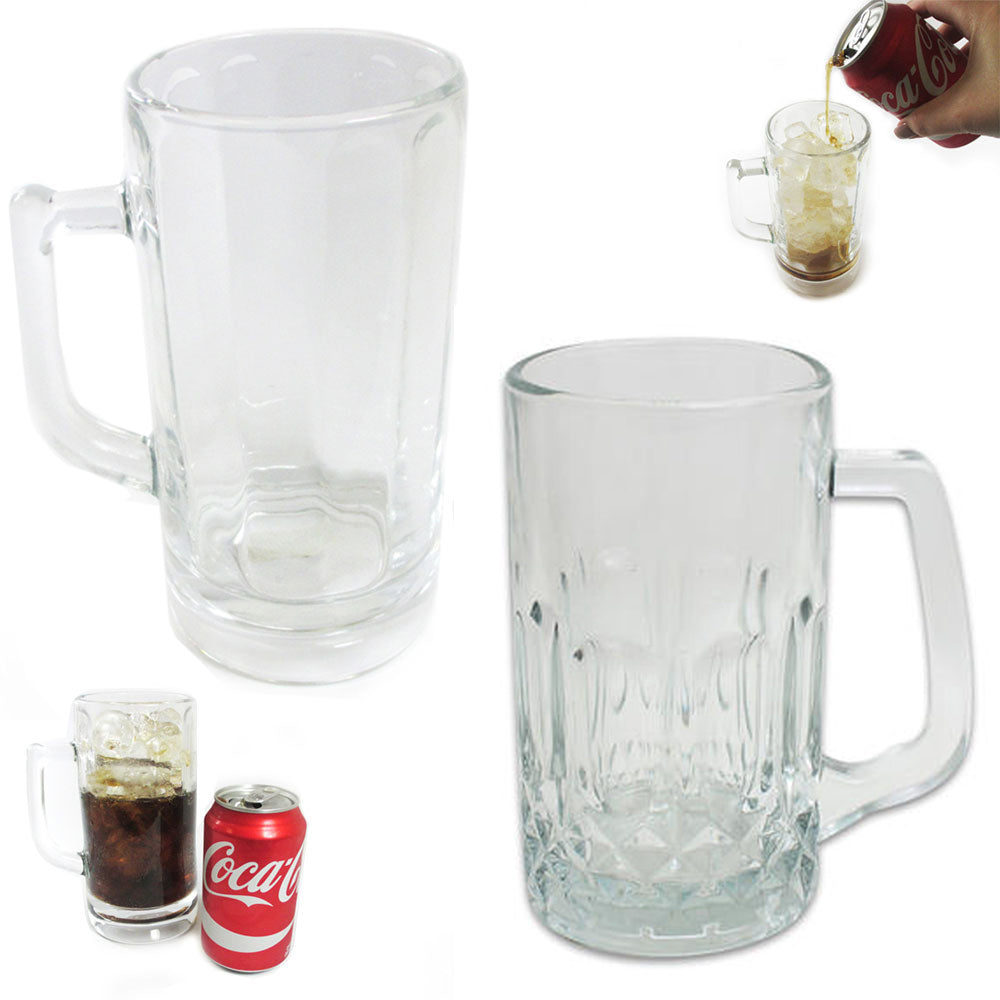 20 Oz Honeycomb Glass Beer Mugs Freezer Beer Glasses with Handle