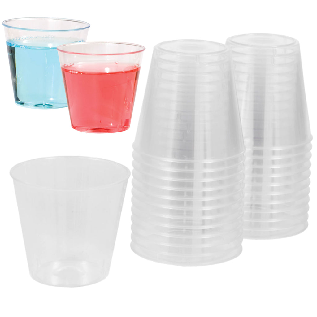 100ct Bulk Clear Disposable Plastic Shot Glasses Jelly Cups Tumblers Party Event