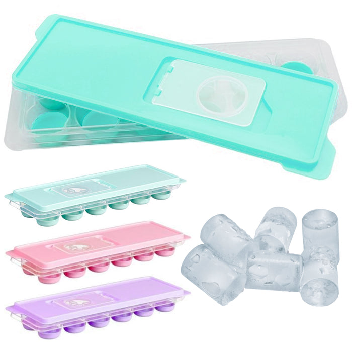 Ultra-Slim Plastic Pop-Out Ice Cube Tray, (Pack of 2)