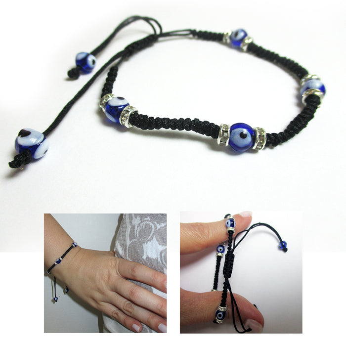 Simple and Cute Blue Evil Eye Bracelet, Black String Evil Eye Bracelet, Evil  Eye Jewelry, Amulet Charm Bracelet, Evil Eye Nazar Bracelet 