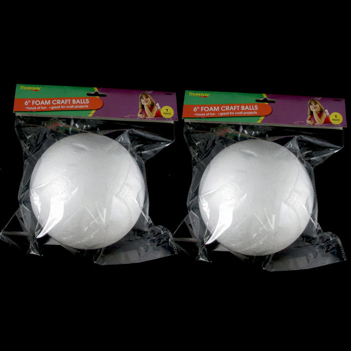 Crafare 56pc 2 inch White Smooth Styrofoam Balls for Holiday Crafts Making and School Projects