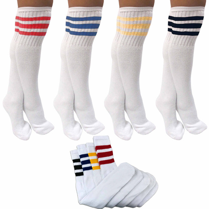 Old School Athletic Crew Striped Socks