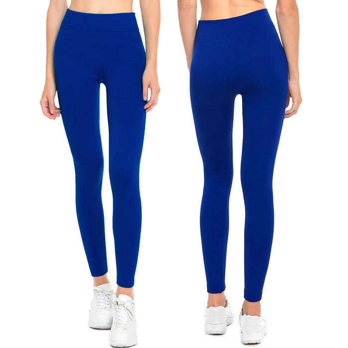 Full Length Solid Leggings Footless Long Color Tight Fitted Stretch  Seamless 