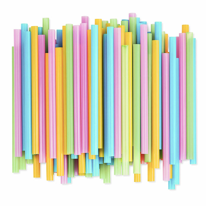 72 Pcs Smoothie Straws Disposable Plastic Colorful 9" Milkshake Drinks Home Bar