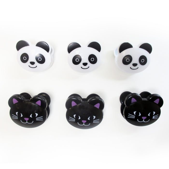 6 Pk Multi Purpose Clips Kitchen Metal Food Sealing Bag Snack Chip Holder Panda