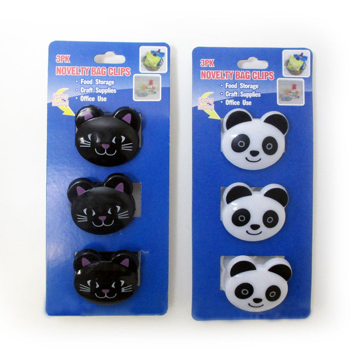 6 Pk Multi Purpose Clips Kitchen Metal Food Sealing Bag Snack Chip Holder Panda