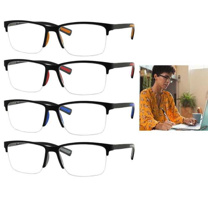 1 Pair Blue Blocking Reader Glasses Anti-Reflective Computer Reading Lens +2.00