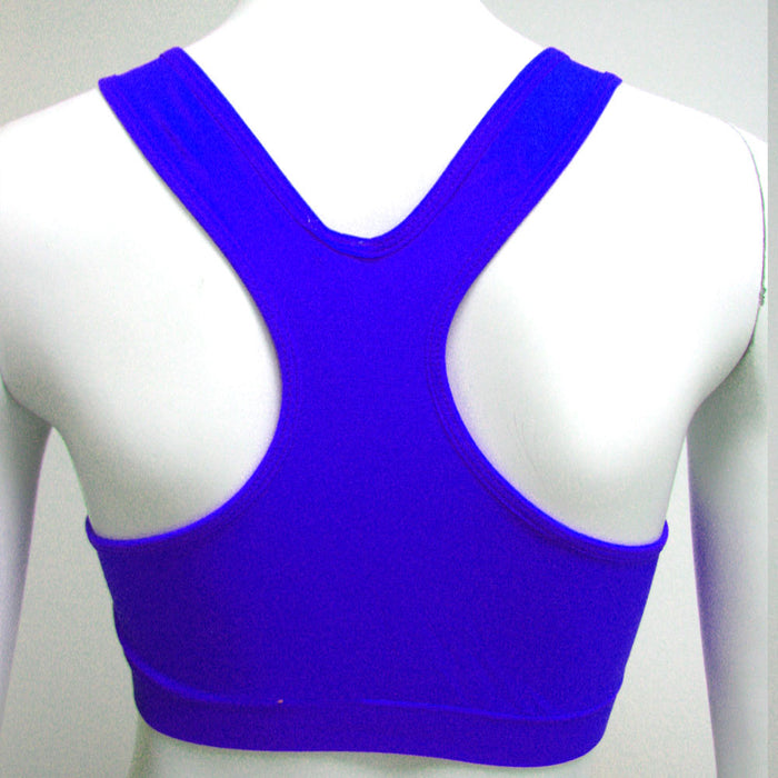 Womens Seamless Sports Bra Padded Yoga Racerback Stretch Soft Top One Size Blue