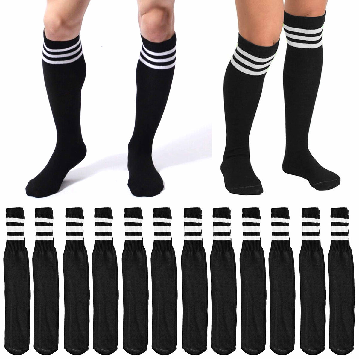 Retro Tube Socks 3 Stripes Over the Calf