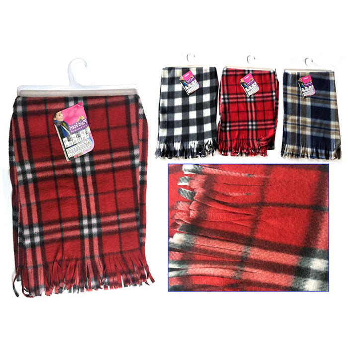 3 Pc Men Women Cashmere Fleece Scarf Warm Plaid Pashmina Wool Winter Scarves