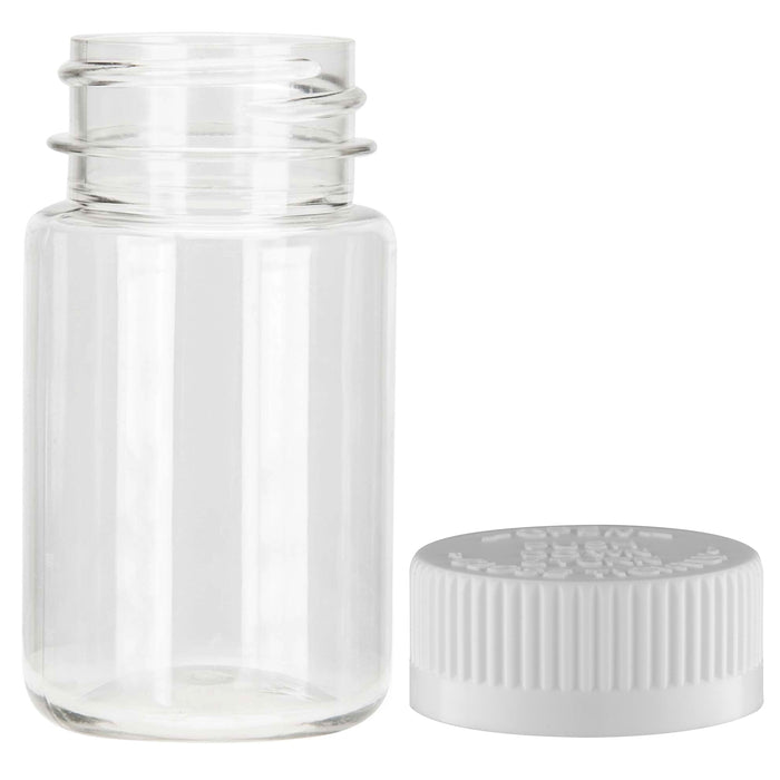 4 Empty Clear Plastic Pill Bottles Medicine Container Vitamin Capsule Holder 2oz