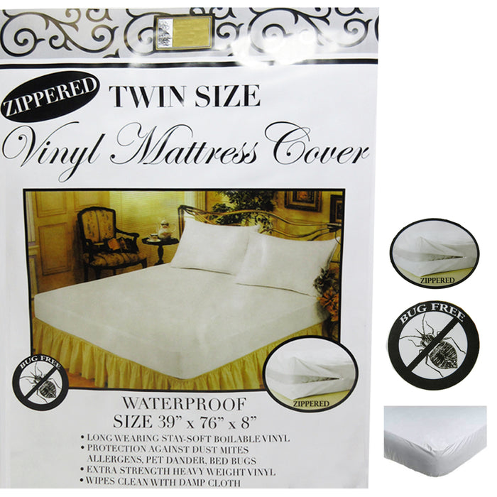 Zippered Bed Bug and Water Resistant Vinyl Mattress Protector King