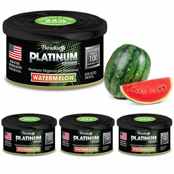 4 Pc Paradise Platinum Organic Air Freshener Fiber Can Lasting Scent Watermelon