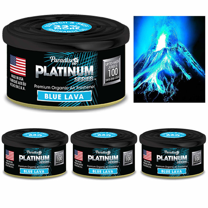 4 Paradise Platinum Organic Air Freshener Fiber Can Long Lasting Scent Blue Lava