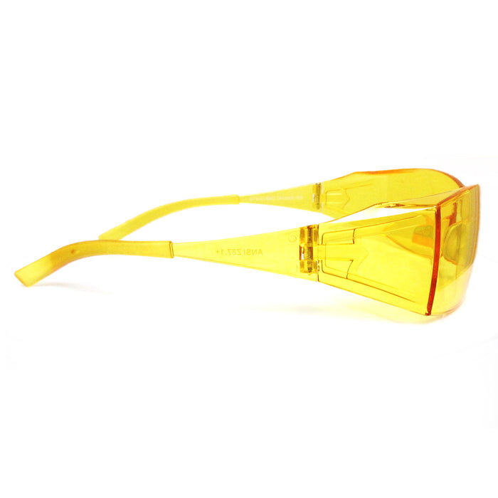 1 Pair Protective Safety Glasses Yellow UV400 Lens Eyewear Night Driving Goggles