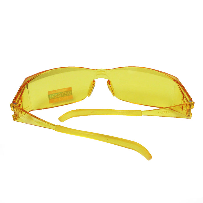 1 Pair Protective Safety Glasses Yellow UV400 Lens Eyewear Night Driving Goggles