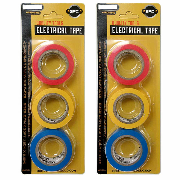 6 Pack Vinyl Electrical Color Tape Rolls Insulation Wiring Harness 3/4 X  30FT