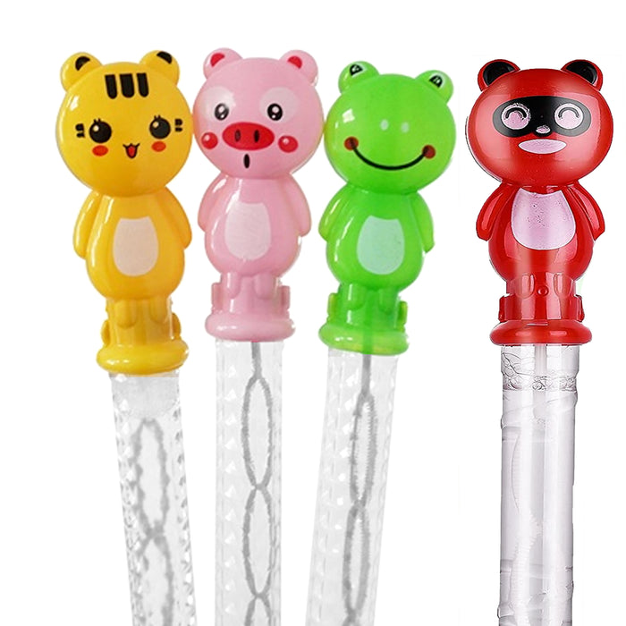 2 Pc Cute Animal Large Bubble Maker Wand Stick Blow Giant Soap Bubbles Solution