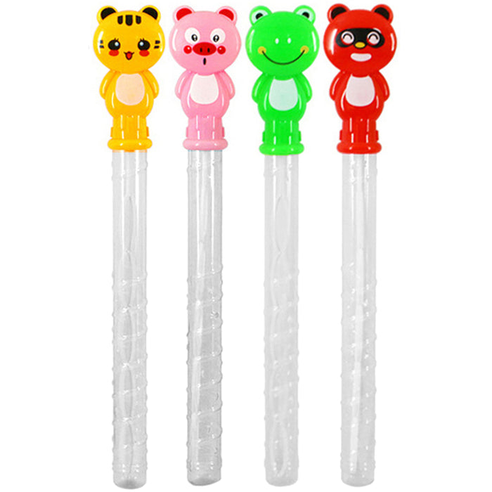 2 Pc Cute Animal Large Bubble Maker Wand Stick Blow Giant Soap Bubbles Solution