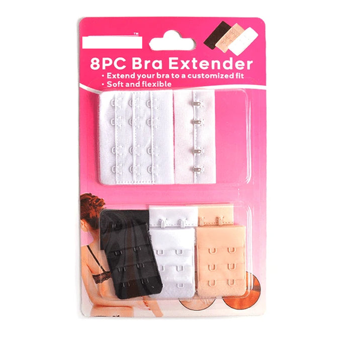 16 Pc Bra Extender Strap Extension Hooks Back Adjustable Assorted Sizes 3 Colors