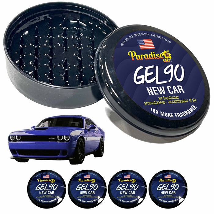 4 Paradise Gel Air Freshener 90 Days Lasting Aroma Car Fragrance Scent New Car