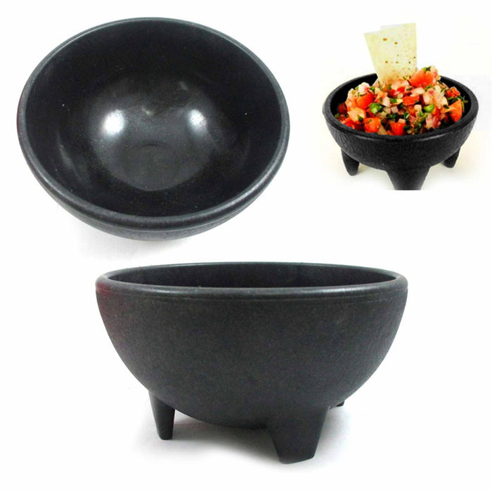 4PCS Salsa Bowl Set Plastic Mexican Molcajete Chips Guacamole Bowls Serving  Dish