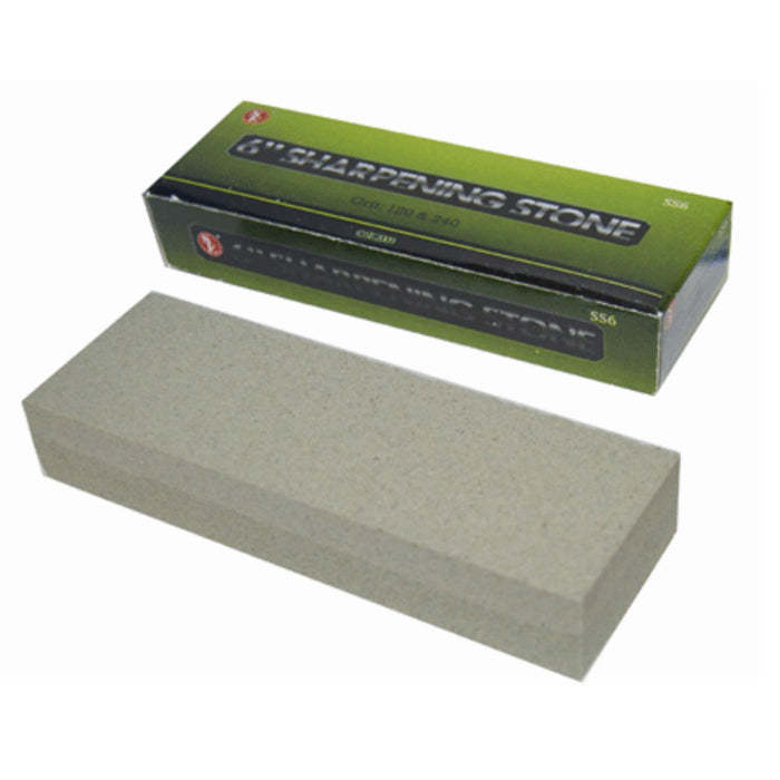 6" Aluminium Oxide Sharpening Stone Duel Grit Knife Sharpener Double Sided