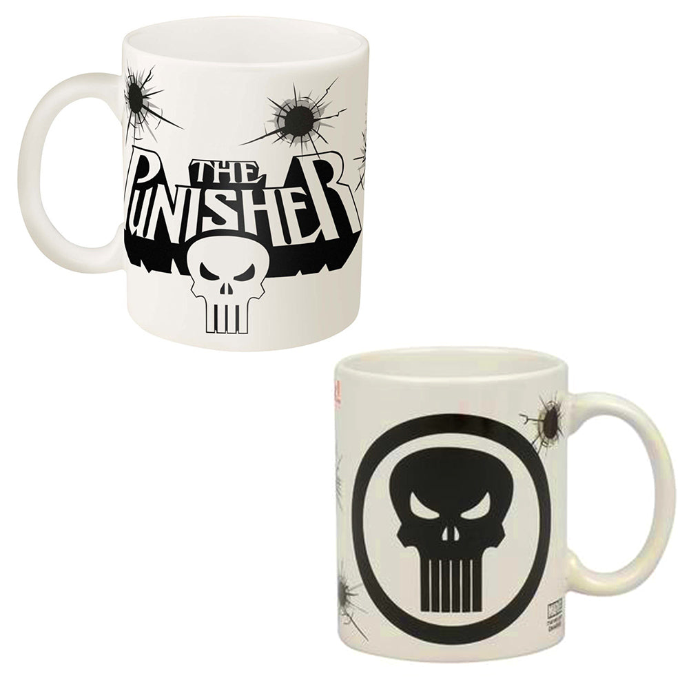 Punisher Skull and Cross Rifles Stainless Steel Travel Mug with Handle, 14oz
