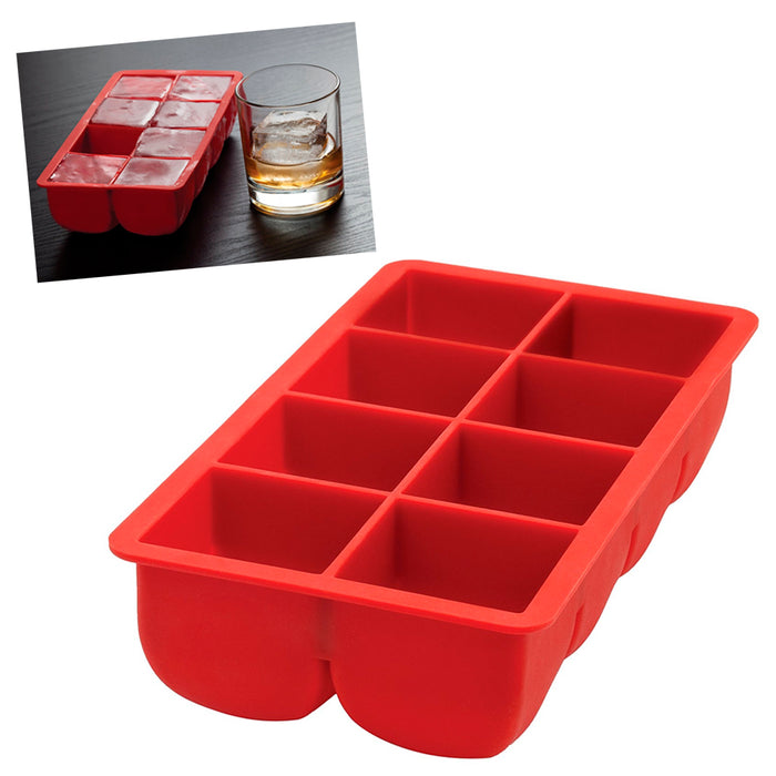 Large Ice Cube Molds-silicone Tray Makes 8, 2x2 Big Cubes-bpa