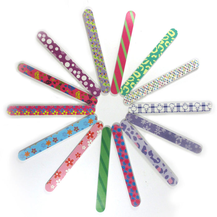 12 Double Sided Nail File Manicure Pedicure Emery Boards Slumber Party Favor New