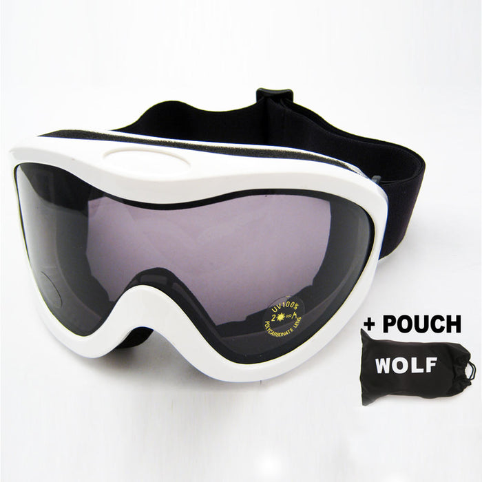 Snow Goggles Ski Snowboard Glasses Skiing Sport Lens Sunglasses Men Women White