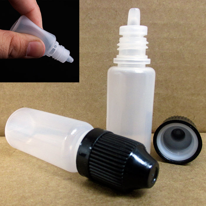 50PCS Empty Bottles 10ml Plastic LDPE Eye Liquid Dropper Tip Squeezable US STOCK