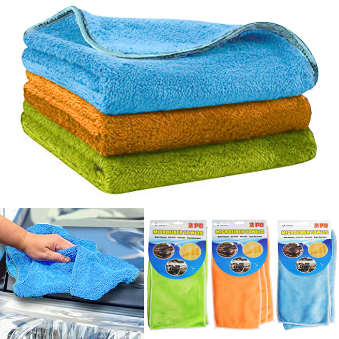 4 Pc Ultra Soft Microfiber Cleaning Cloth Towel Auto Car Detailing 13"x12"