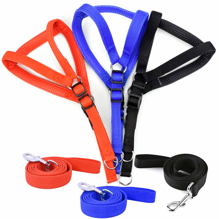 2 Sets Dog Harness Leash Adjustable Control Padded Lead Vest Hold Heavy Duty XXL