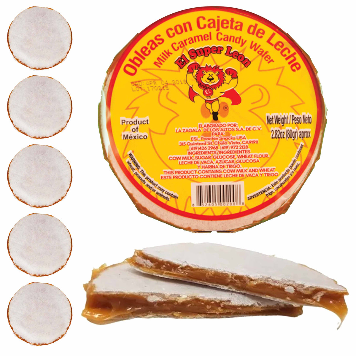 5 Pc Obleas Con Cajeta De Leche Mexican Candy Milk Caramel Wafer Caram ...