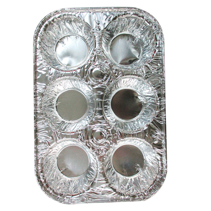 Aluminum Foil Muffin Pans Reusable and Disposable, Holds 6