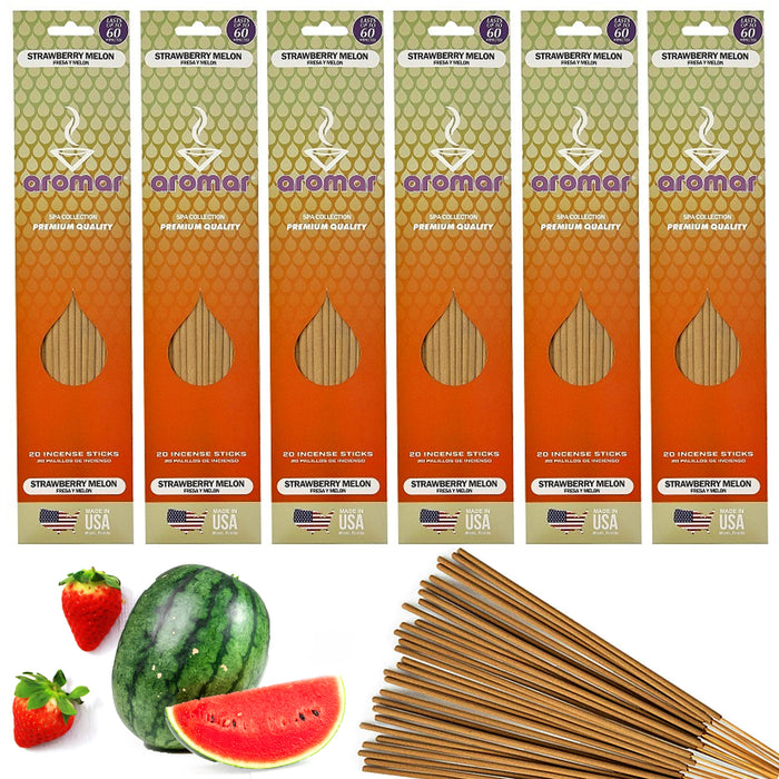 120 Strawberry Melon Incense Sticks Hand Dipped Burning Strong Fragrance Aroma