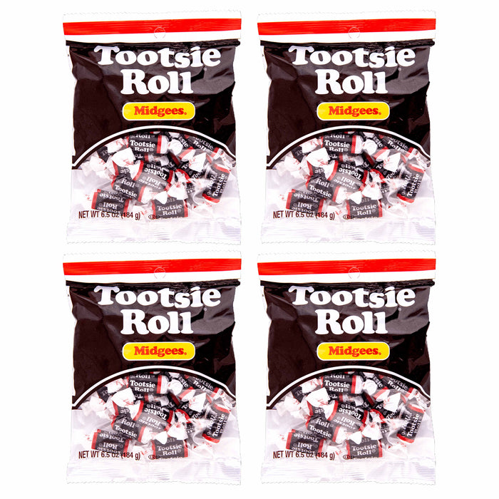 4 Bags Tootsie Roll Midgees Candy Soft Chocolate Chews Chewy Candies Tootsies