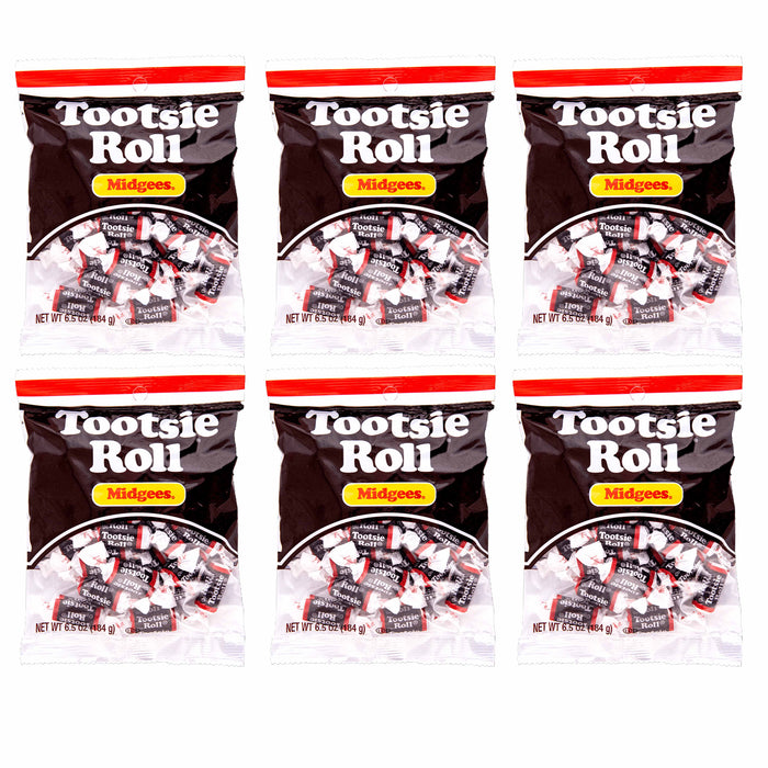 6 Bags Tootsie Roll Midgees Chocolate Chews Soft Chewy Candies Candy Snack Treat