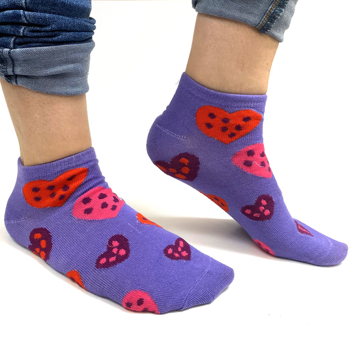 6 Pairs Women Fashion Cotton Casual Ankle Low Cut Socks Size 9-11 Heart New