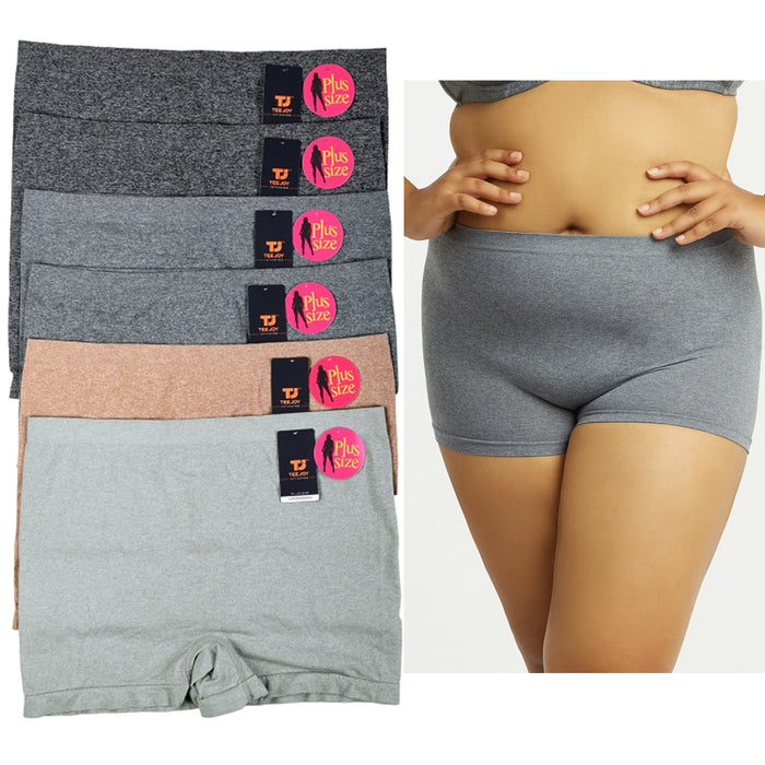 6 Pack Seamless Boyshorts Womens Underwear Panties Spandex Booty Boxer  Brief Lot 