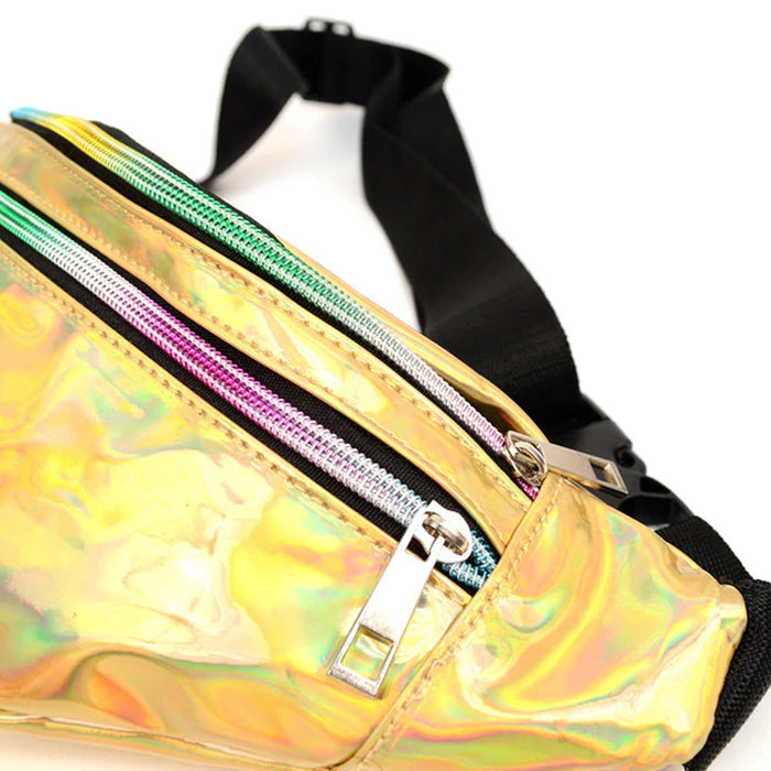 Shiny Fanny Pack Adjustable Belt Waist Bag Hip Rave Festival Hologram Bum Travel