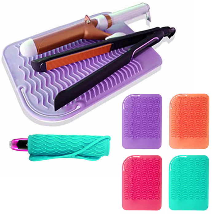 Heat Resistant Silicone Mat Pouch for Flat Iron, Curling Iron,Hair  Straightener,Hot Hair Tools