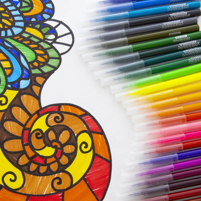 48 PC Coloring Art Markers Washable Classic Color Fine Tip Line Pen Art School